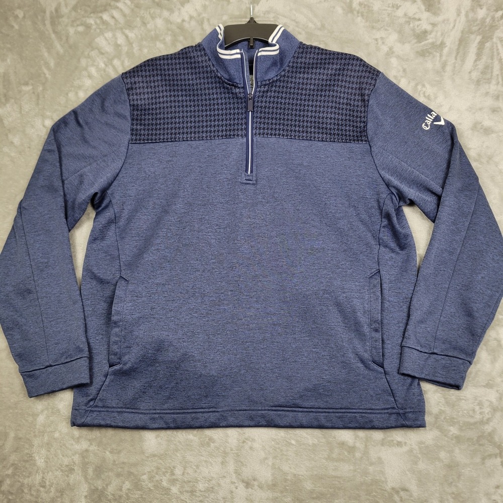 Callaway Opti-Dri Weather Series 1/4 Zip Pullover Men's L Blue Performance